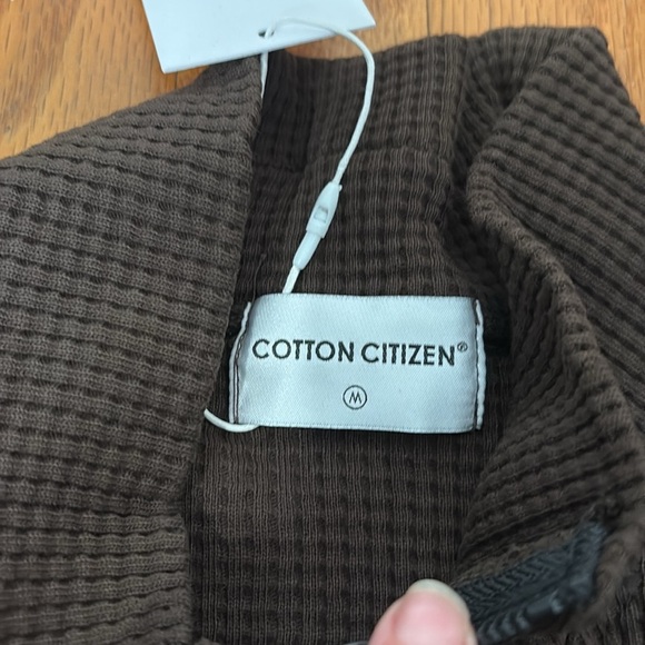Cotton Citizen Cooper Half Zip Thermal Espresso brown size M NWT - Picture 5 of 9